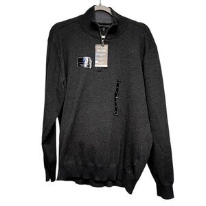 Tricots St. Raphael Pullover 1/4 Zip Sweater Dark Gray Mens XL NEW‎ VTG 2017